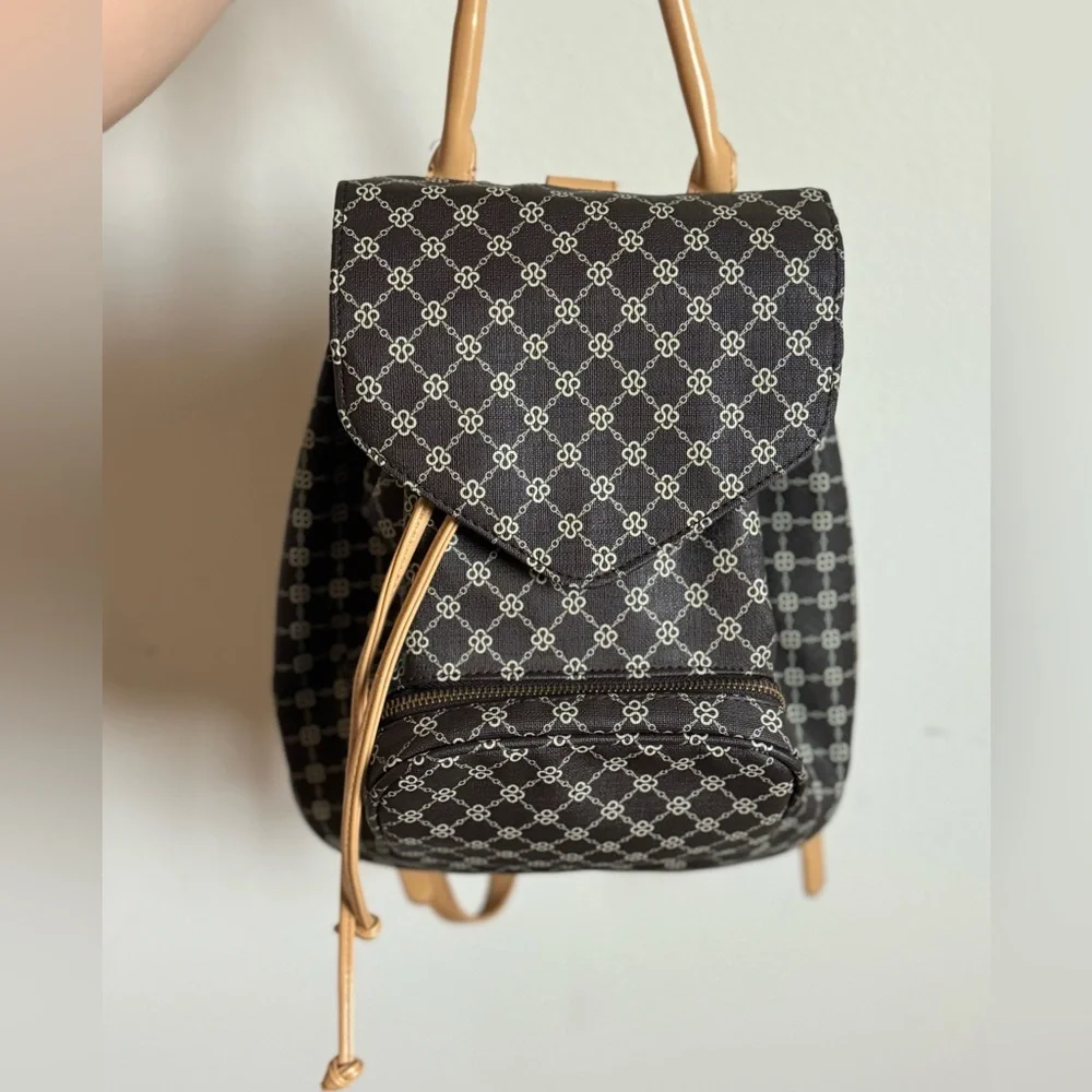 Faux Leather Drawstring Backpack